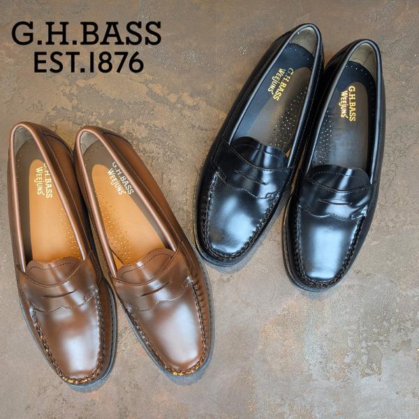 【並行輸入品】G.H.バス ローガン ローファー メンズ  革靴 ブラック ワイン 黒 茶 G.H ...