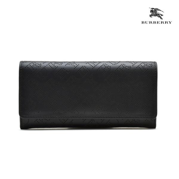 【並行輸入品】バーバリー 長財布 ロングウォレット パンチング加工 ブラック レディース BURBE...