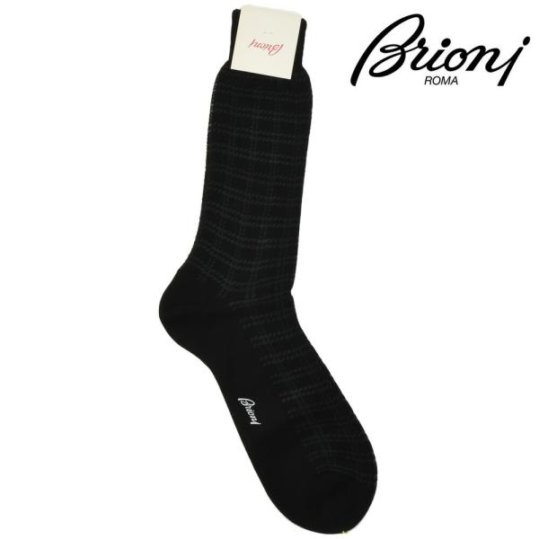 ブリオーニ 靴下 ソックス コットン シルク ブラック 黒 メンズ BRIONI