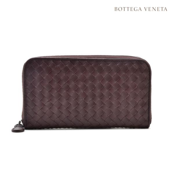 【並行輸入品】ボッテガヴェネタ ラウンドファスナー長財布 イントレチャート VN ブラウン系 メンズ...