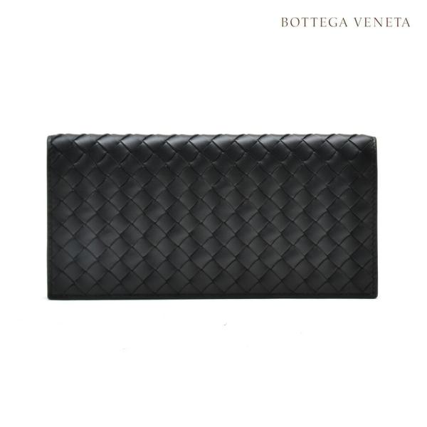 【並行輸入品】ボッテガヴェネタ 二つ折り長財布 イントレチャート ブラック 黒 メンズ BOTTEG...