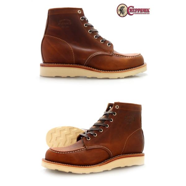 【並行輸入品】チペワ CHIPPEWA 6インチ モック トゥ ウェッジ ブーツ 6INCH TAN...