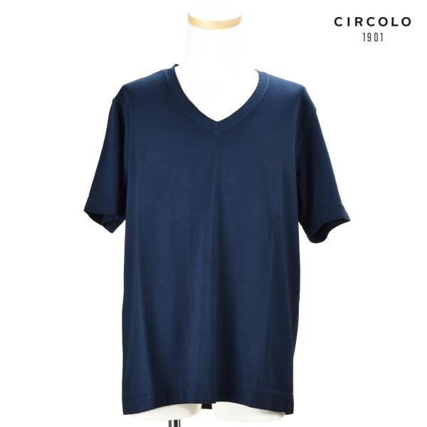 【並行輸入品】チルコロ 1901 Tシャツ カットソー トップス 半袖 Vネック ネイビー NAVY...