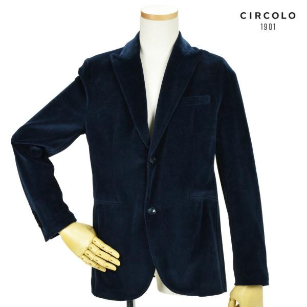 【並行輸入品】チルコロ 1901 CN2016 003 BLU ベルベット ベロア 2ボタン ピーク...