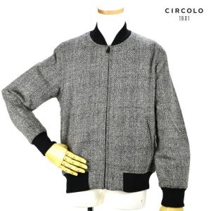 チルコロ 1901 ブルゾン ジャケット アウター ジップアップ グレー系 メンズ CIRCOLO1901 CN2111 50712 NAT/NERO｜cloudshoe