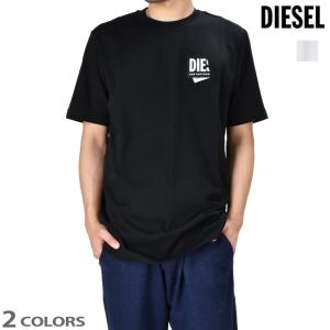 ディーゼル Tシャツ カットソー 半袖 クルーネック ブラック ホワイト 黒 白 T-JUST-LAB メンズ DIESEL