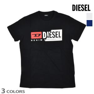 ディーゼル WロゴTシャツ カットソー クルーネック 半袖 ブラック ホワイト メンズ DIESEL 00SDP1/0091A｜cloudshoe