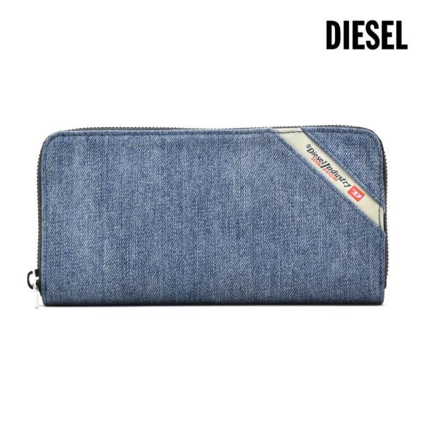 【並行輸入品】ディーゼル 長財布 ロングウォレット ラウンドファスナー ブルー系 デニム メンズ X...