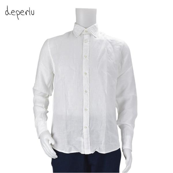 デペール カジュアルシャツ 長袖 トップス FLYNN 1 ホワイト 白 メンズ deperlu
