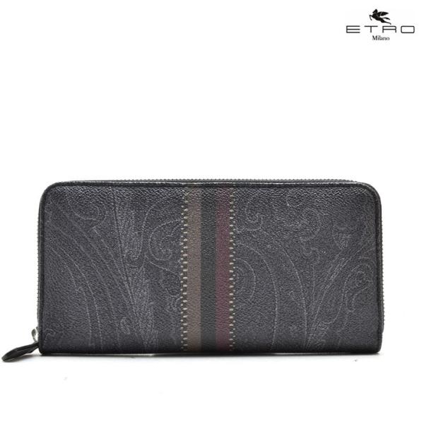 【並行輸入品】エトロ 1F448 2405 1 ラウンドファスナー長財布 ロングウォレット ブラック...