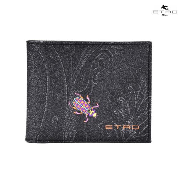 【並行輸入品】エトロ ETRO 1F557 2263 001 財布 二つ折り財布 昆虫モチーフ メン...