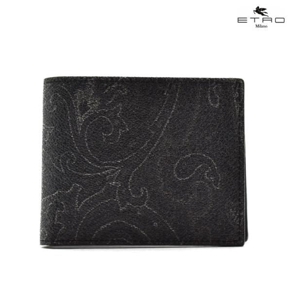 【並行輸入品】エトロ 1F557 8249 1 二つ折り財布 ブラック 黒 BLACK メンズ ET...