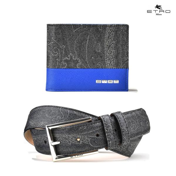 【並行輸入品】エトロ 1H270 8108 016 BELT ベルト 二つ折り財布 セット ブラック...