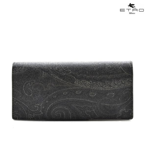 【並行輸入品】エトロ 1H298 8249 1 二つ折り長財布 ブラック 黒 BLACK メンズ