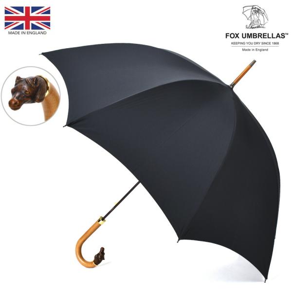 【並行輸入品】フォックスアンブレラズ 雨傘 長傘 アニマルヘッドハンドル ホース 馬 ブラック 黒 ...