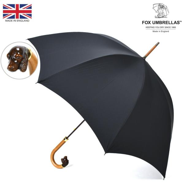 【並行輸入品】フォックスアンブレラズ 雨傘 長傘 アニマルヘッドハンドル スパニエル 犬 ブラック ...