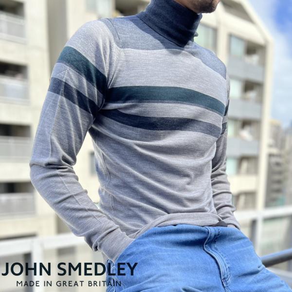 【並行輸入品】ジョンスメドレー ニットセーター ロールネック ハイネック グレー系 メンズ FOSS...