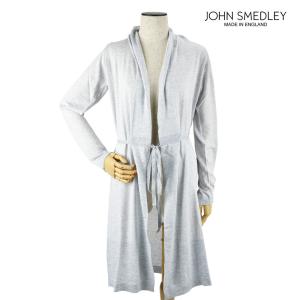 ジョンスメドレー ロングカーディガン グレー ホワイト レディース JOHN SMEDLEY GREY-WHITE 9143｜cloudshoe