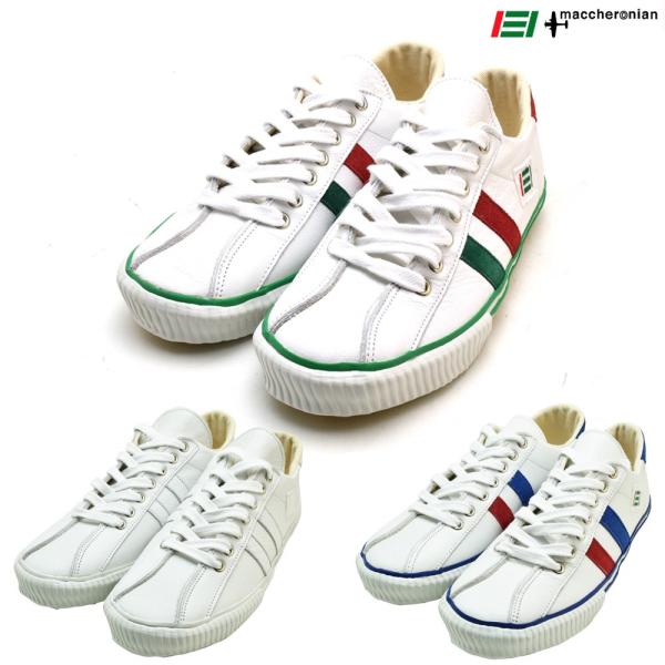 【並行輸入品】マカロニアン 2215L スニーカー メンズ レディース レザー ホワイト グリーン ...