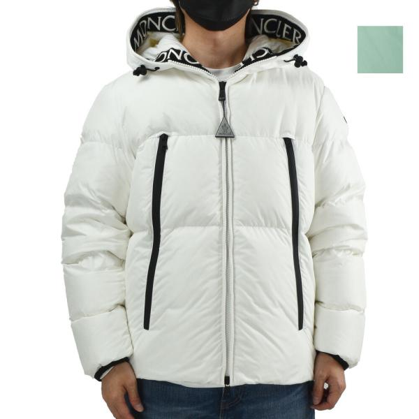【並行輸入品】モンクレール ダウンコート メンズ アウター フード付き ホワイト ミントグリーン 白...