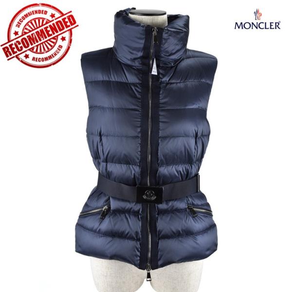 【並行輸入品】モンクレール アウター レディース ダウンベスト ジレ ネイビー ベルト 紺 MONC...