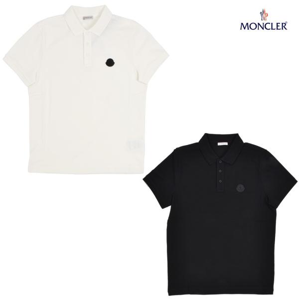 【並行輸入品】モンクレール ポロシャツ 半袖 ワンポイント ロゴ ブラック ホワイト メンズ