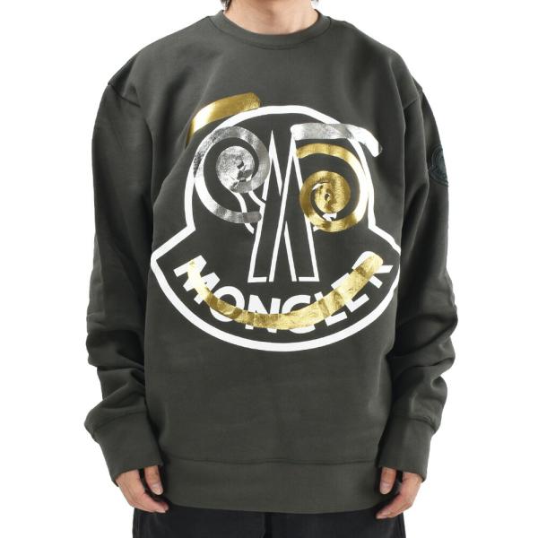 【並行輸入品】モンクレール スウェット メンズ トレーナ クルーネック コットン チャコールグレー ...