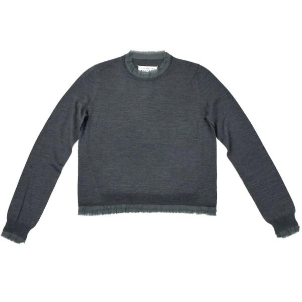 【並行輸入品】メゾンマルジェラ シャツ トップス ウール 長袖 グレー レディース Maison M...