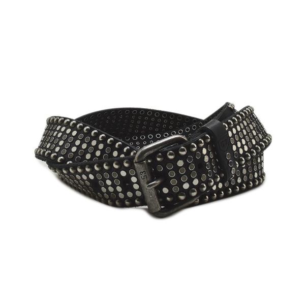 【並行輸入品】ミノロンゾーニ スタッズベルト H.35 MRS1612C56 C99 NERO メン...