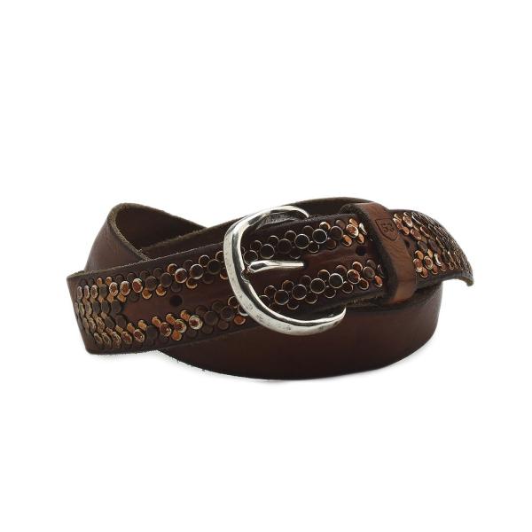 【並行輸入品】ミノロンゾーニ スタッズベルト H.35 MRS165C027 C61 COGNAC ...