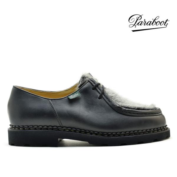 【並行輸入品】パラブーツ 150217 ミカエル ノワール ミンクファー 革靴 ブラック ローファー...