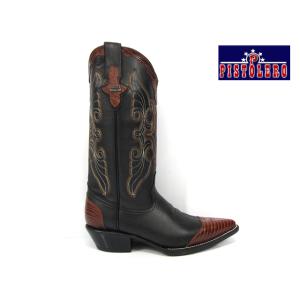 【並行輸入品】ピストレロ 3001(8000) ウエスタン カウボーイ レザー 刺繍 ステッチ ブラ...