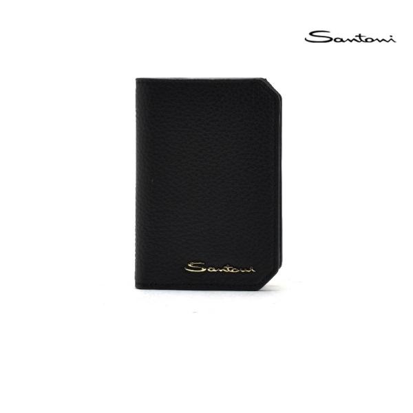 【並行輸入品】サントーニ カードケース パスケース シボレザー 二つ折り ブラック 黒 メンズ Sa...
