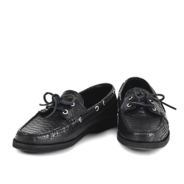 【並行輸入品】サンローラン ローファー デッキシューズ ローヒール FAKE PYTHON ブラック...