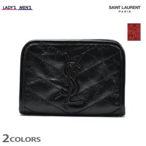 イヴサンローラン　ブランド　ブラック　ケース　小物　レザー　スタッズ Yves Saint Laurent サンローラン カードケース/名刺入れ YSL