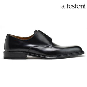 【SALE】ア テストーニ ビジネス ドレス 革靴 紳士靴 プレーントゥ 外羽根式 ブラック 黒 DERBY LUX CALF メンズ a.testoni｜cloudshoe