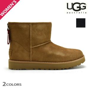 アグ UGG クラシックミニロゴジップ ブーツ レディース ムートンブーツ シープスキン ブラウン ...