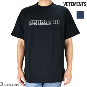 ヴェトモン Tシャツ カットソー ケミカルロゴ クルーネック 半袖 ブラック 黒 ネイビー CHEMICAL LOGO TEE メンズ VETEMENTS｜cloudshoe