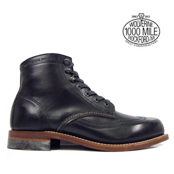 【並行輸入品】ウルヴァリン ワークブーツ 1000マイル ブラック アディソン メンズ WOLVER...
