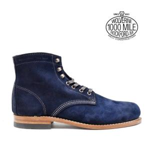 ウルヴァリン ワークブーツ 1000マイル ネイビー スエード プレストウィック W40092 メンズ WOLVERINE Prestwick 1000MILE BOOTS｜cloudshoe