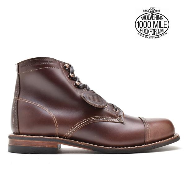 【並行輸入品】ウルヴァリン ワークブーツ 1000マイル ブラウン キャップトゥ W40555 メン...