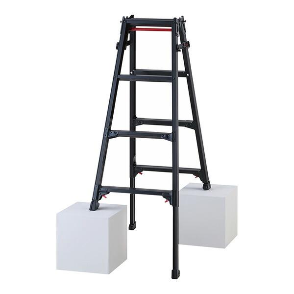 ●∂長谷川工業 【RYZB-12a】はしご兼用脚立 RYZB 脚部伸縮兼用脚立(BLACK LABE...
