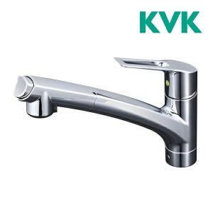 《在庫あり》◆15時迄出荷OK！KVK 水栓金具【KM5021JTEC】流し台用シングルレバー式シャワー付混合栓 上施工 シャワー引出しタイプ eレバー｜clover-9608