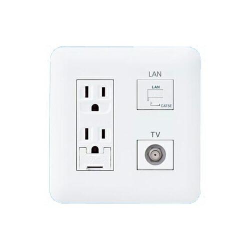 パナソニック 配線器具【WTF34373W】コスモシリーズワイド21 埋込マルチメディアコンセント ...