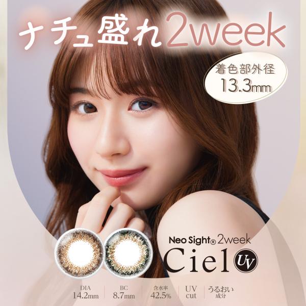 カラコン NeoSight ネオサイト2ウィークシエル 2週間交換 1箱6枚 カラーコンタクト