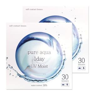 コンタクト 2箱セット ピュアアクアワンデー UV Moist 38 1箱30枚 1日使い捨て コンタクトレンズ UV加工 モイスト 1day Pureaqua 1day UVM ZERU｜カラコン通販 Clover eyes