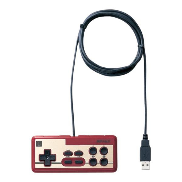 iBUFFALO USB接続 8ボタンゲームパッド デジタル 連射機能付 ファミコン風 レッド BG...