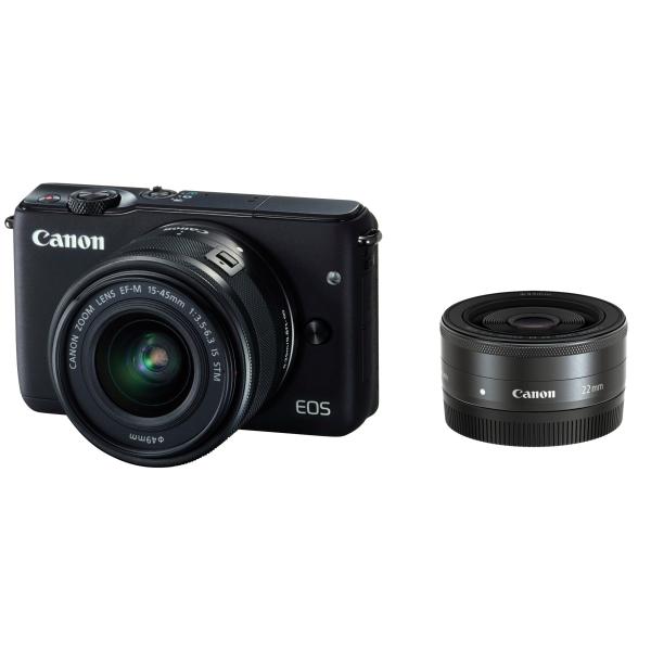 Canon ミラーレス一眼カメラ EOS M10 ダブルレンズキット(ブラック) EF-M15-45...