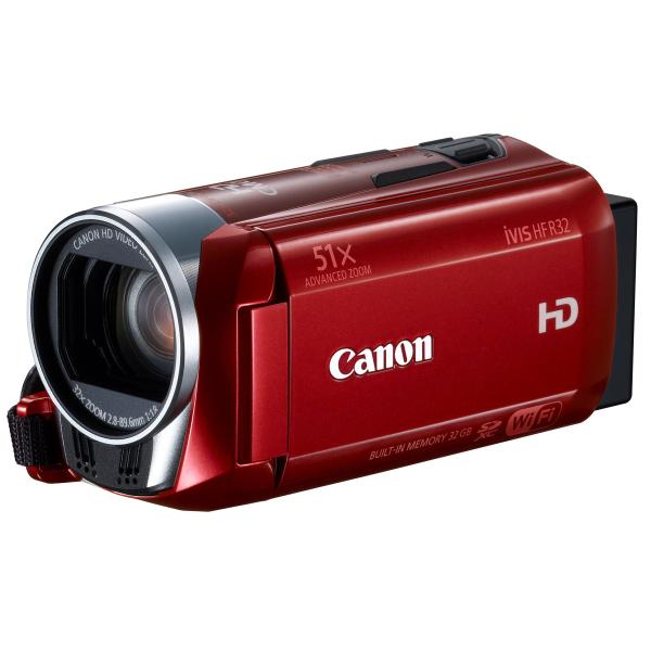 Canon デジタルビデオカメラ iVIS HF R32 レッド 光学32倍 Wi-Fi IVISH...