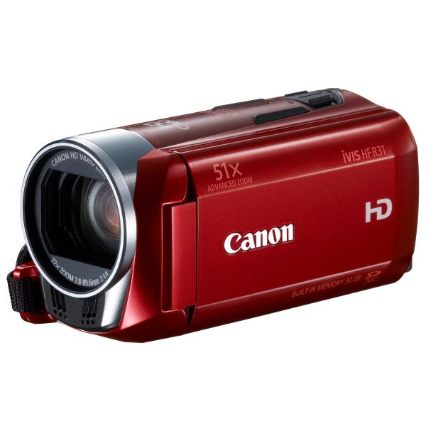 Canon デジタルビデオカメラ iVIS HF R31 レッド 光学32倍ズーム フルフラットタッ...